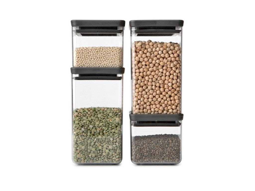 Brabantia Matförvaring TASTY PLUS, set i 4 delar, mörkgrå, plast