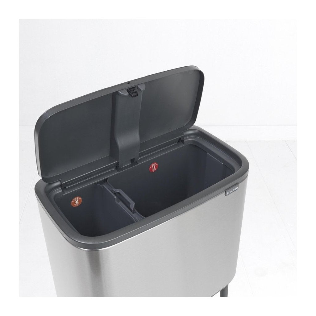 Brabantia Soptunna med trycklock BO 11 + 23 l, matt stål