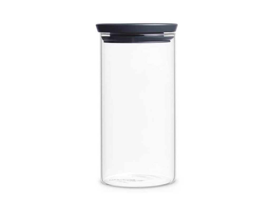 Brabantia Köksförvaringsburk 1,1 l, med grått lock, glas
