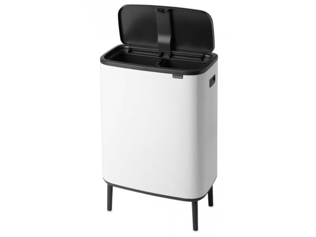 Brabantia Soptunna med trycklock BO HI 2 x 30 l, vit