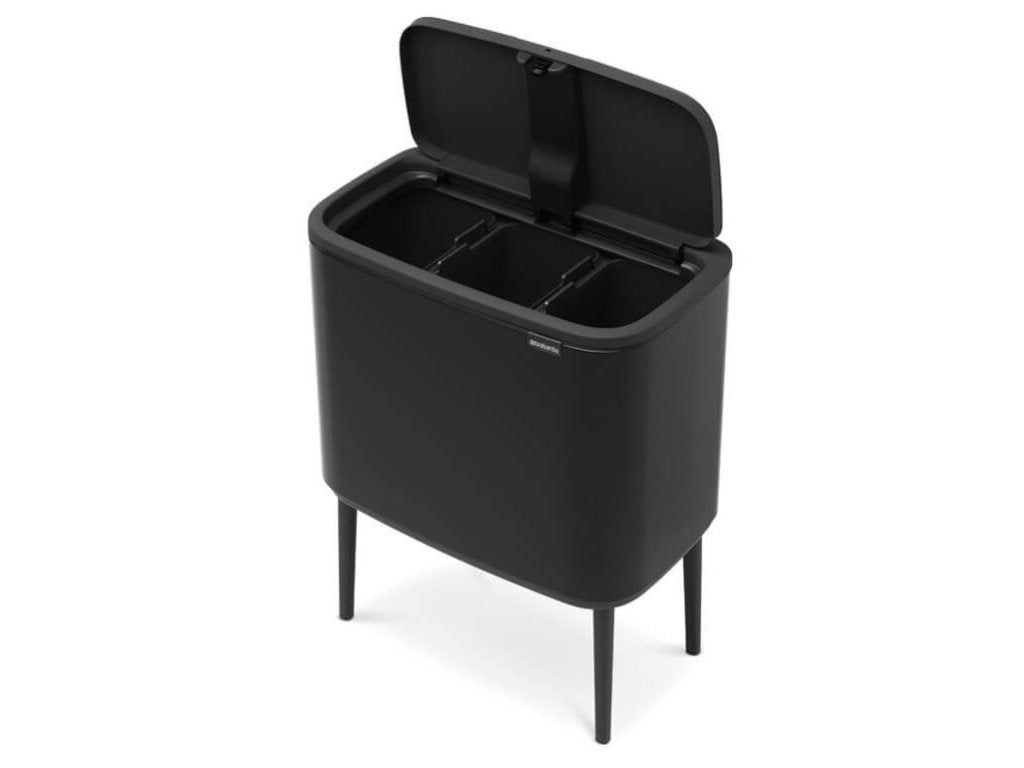 Brabantia Soptunna med trycklock BO 3 x 11 l, matt svart