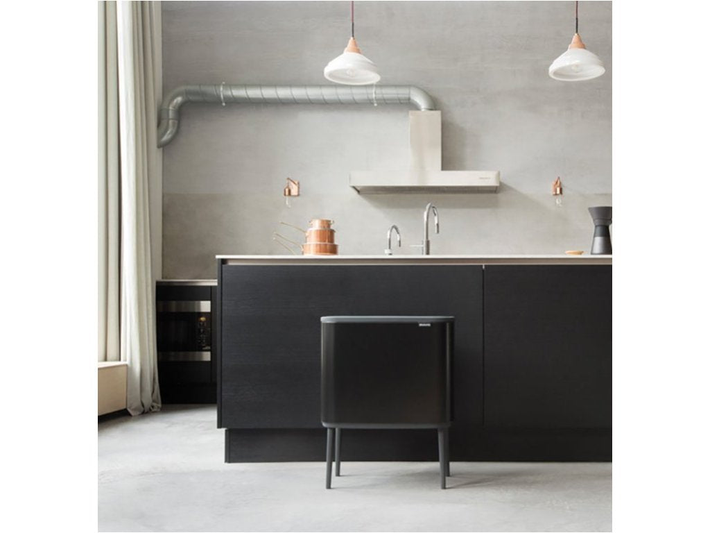 Brabantia Soptunna med trycklock BO 3 x 11 l, matt svart