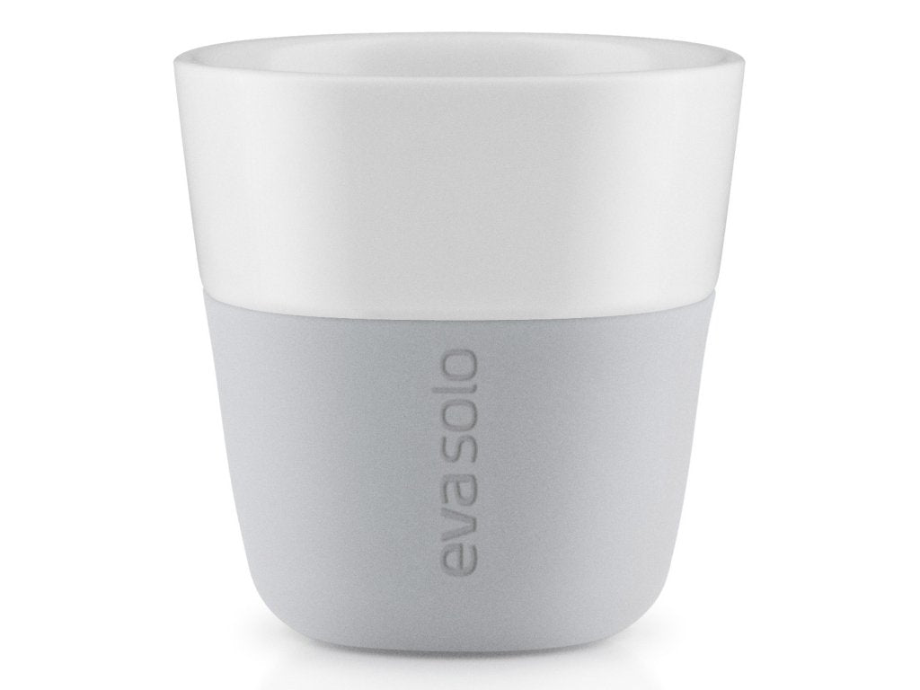 Eva Solo Espressokopp 80 ml, set i 2 delar, med silikonöverdrag, ljusgrå Eva Solo