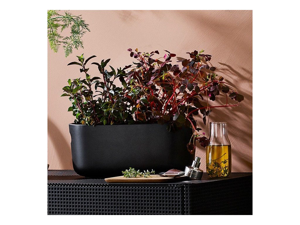 Eva Solo Självvattnande blomkruka 31 cm, svart, keramik