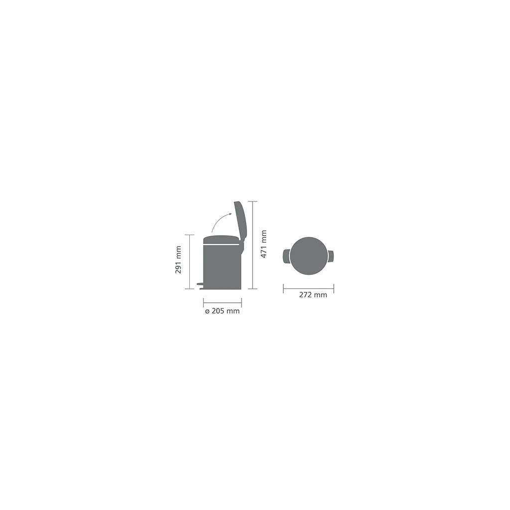 Brabantia Pedalhink NEWICON 5 l, ljusblå