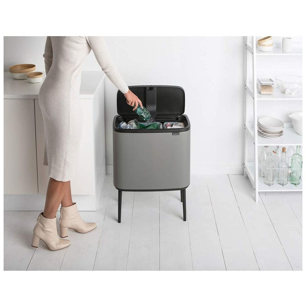 Brabantia Soptunna med trycklock BO TOUCH BIN 11 + 23 l, mineralgrå