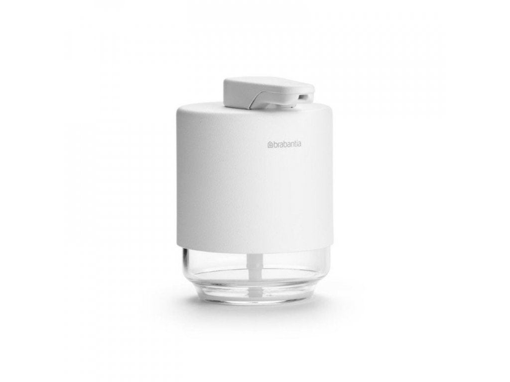 Brabantia Dispenser för flytande tvål MINDSET 200 ml, mineralvit, stål och glas