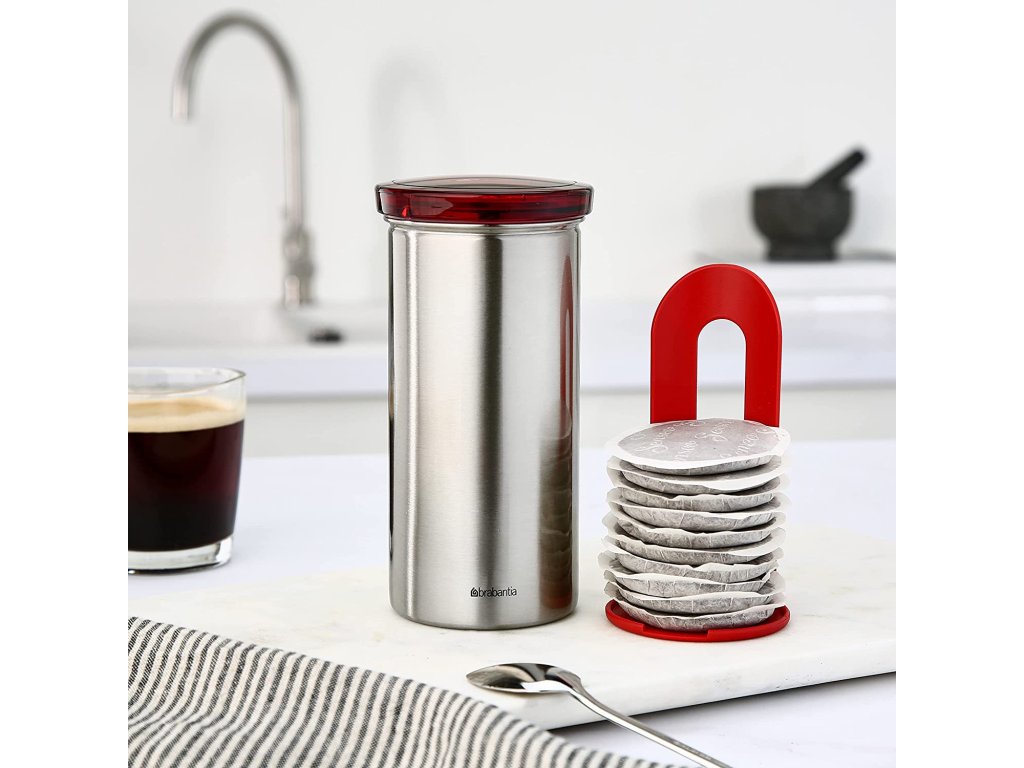 Brabantia Kaffekapselbehållare SENSEO 1,4 l, för 18 kapslar, rött lock