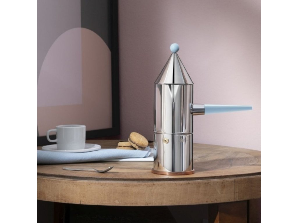 Alessi Espressobryggare för spishäll LA CONICA, 150 ml, blått handtag
