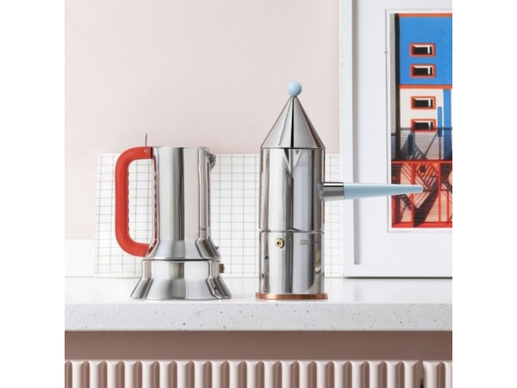 Alessi Espressobryggare för spishäll LA CONICA, 150 ml, blått handtag