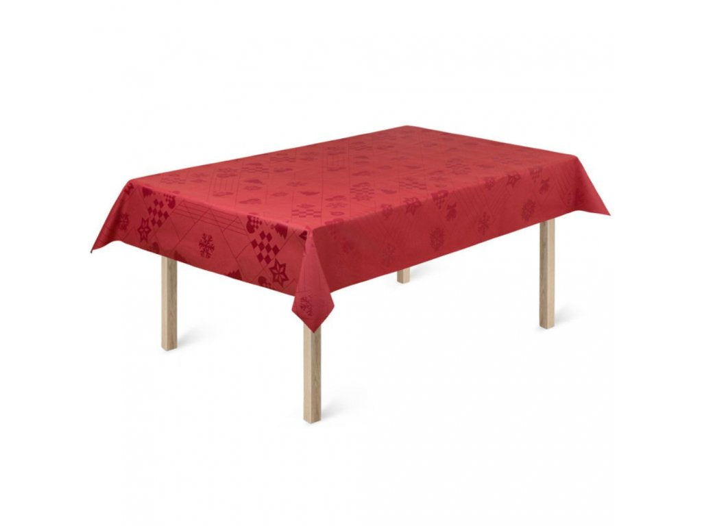 Rosendahl Julduk NATALE 150 x 370 cm, jacquardvävd, röd