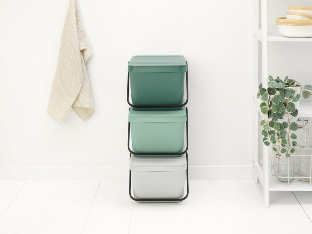 Brabantia Avfallskärl SORT & GO 20 l, stapelbar, jadegrön