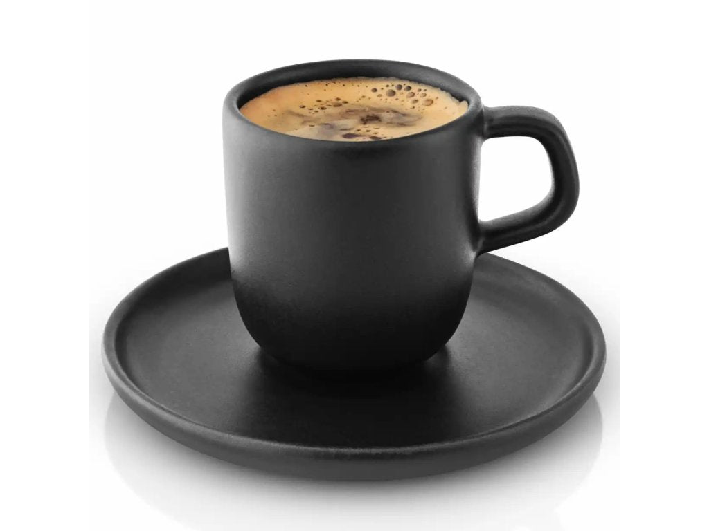 Eva Solo Espressokopp med fat NORDIC KITCHEN 70 ml, svart, stengods