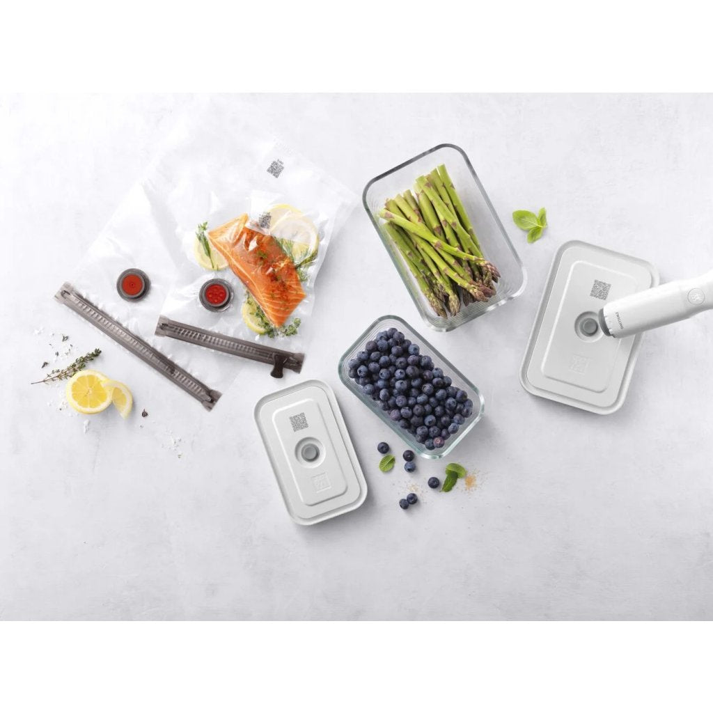 ZWILLING Vakuumset för livsmedel FRESH & SAVE, set i 7, vit, glas, Zwilling