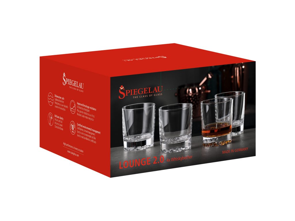 Spiegelau Whiskeyglas LOUNGE 2.0, set i 4, 309 ml, klara