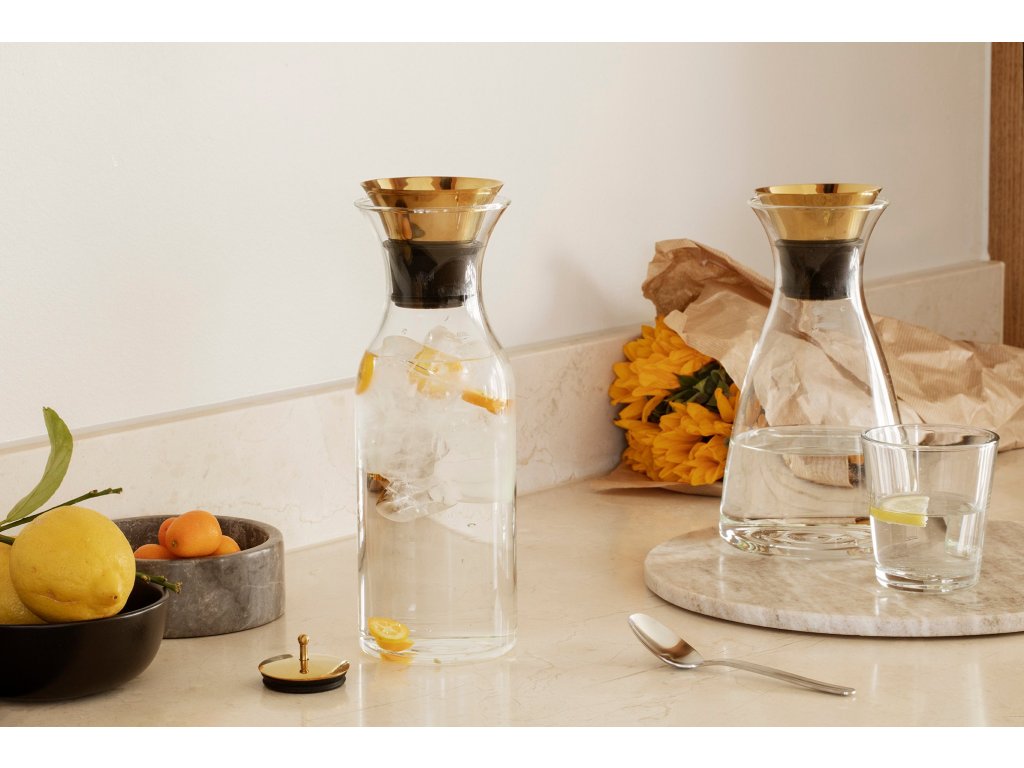 Eva Solo Vattenkaraff 1 l, lock i mässing, glas
