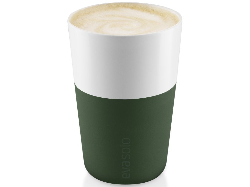 Eva Solo Caffe latte-mugg, set i 2, 360 ml, smaragdgrön