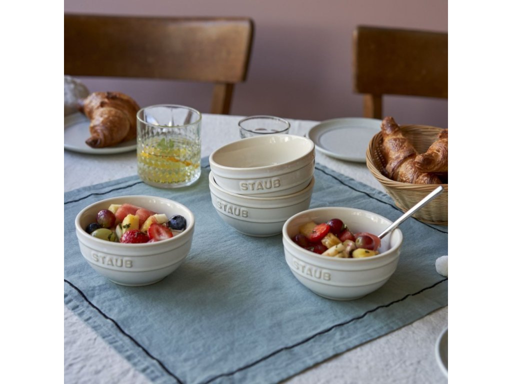 Staub Skål 400 ml, set i 4, elfenben, keramik