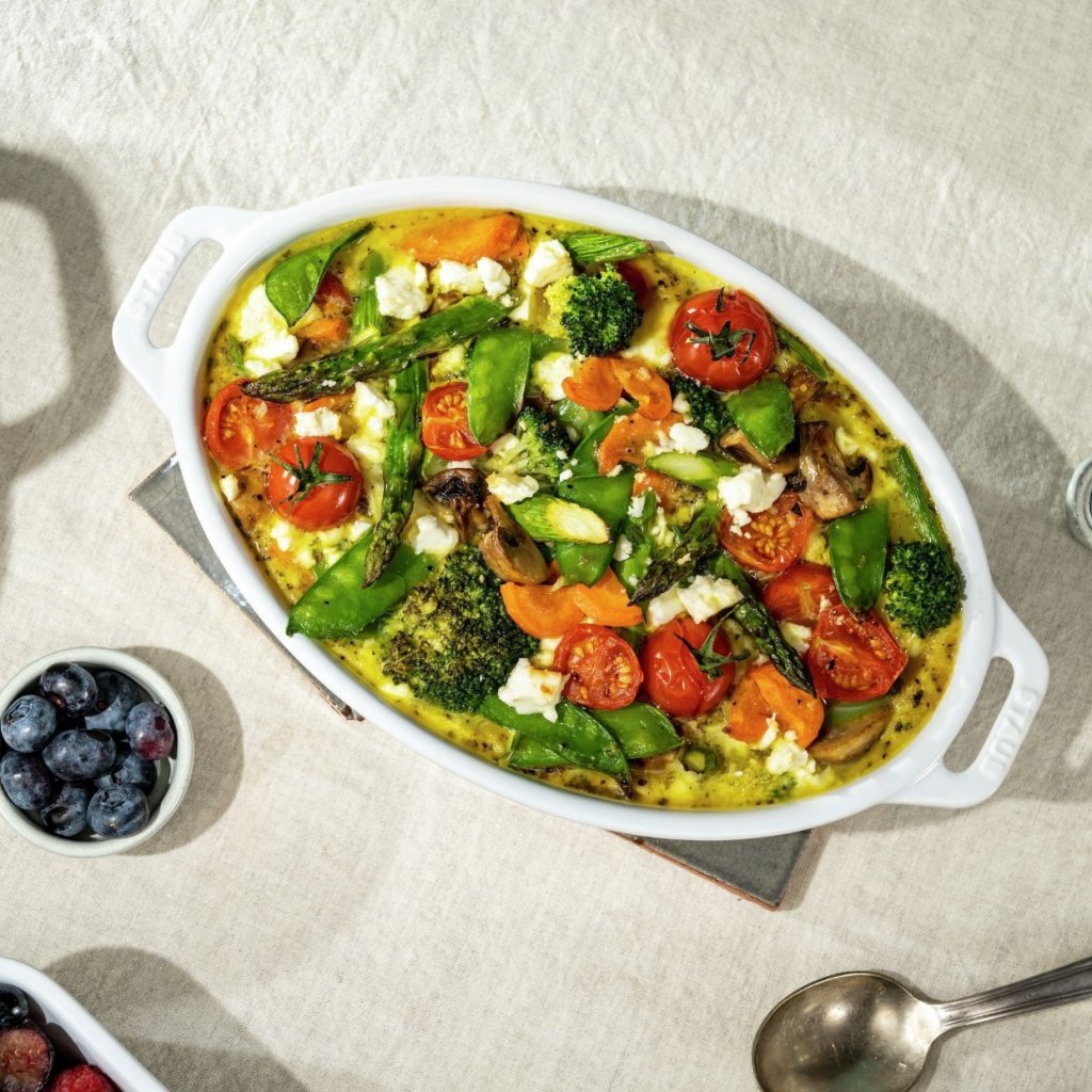 Staub Ugnsform 23 cm, vit, keramik