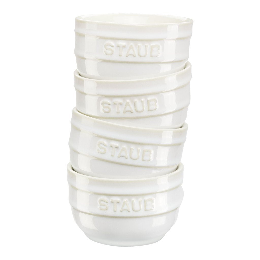 Staub Ramekin 9 cm, set i 4, elfenben, keramik