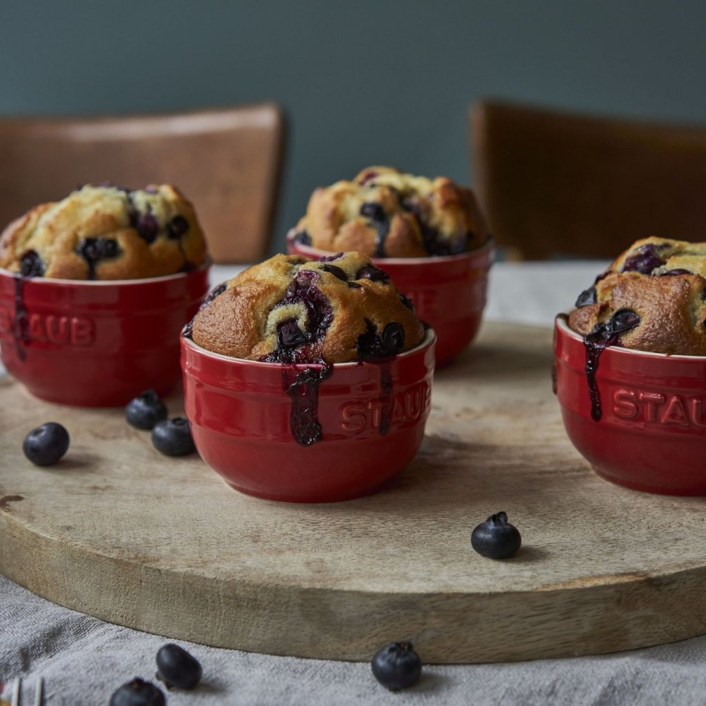 Staub Ramekin 9 cm, set i 4, röd, keramik