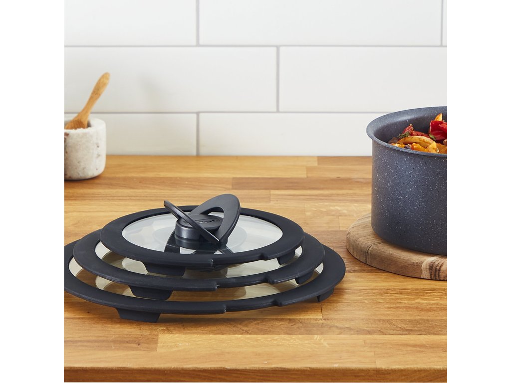 Tefal Grytlock INGENIO L9846453, set i 3 delar, 16 + 18 + 20 cm, glas