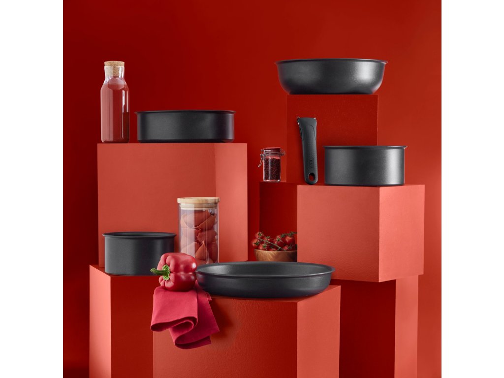 Tefal Set med stekpannor INGENIO UNLIMITED L7639032, set i 3, svart, aluminium