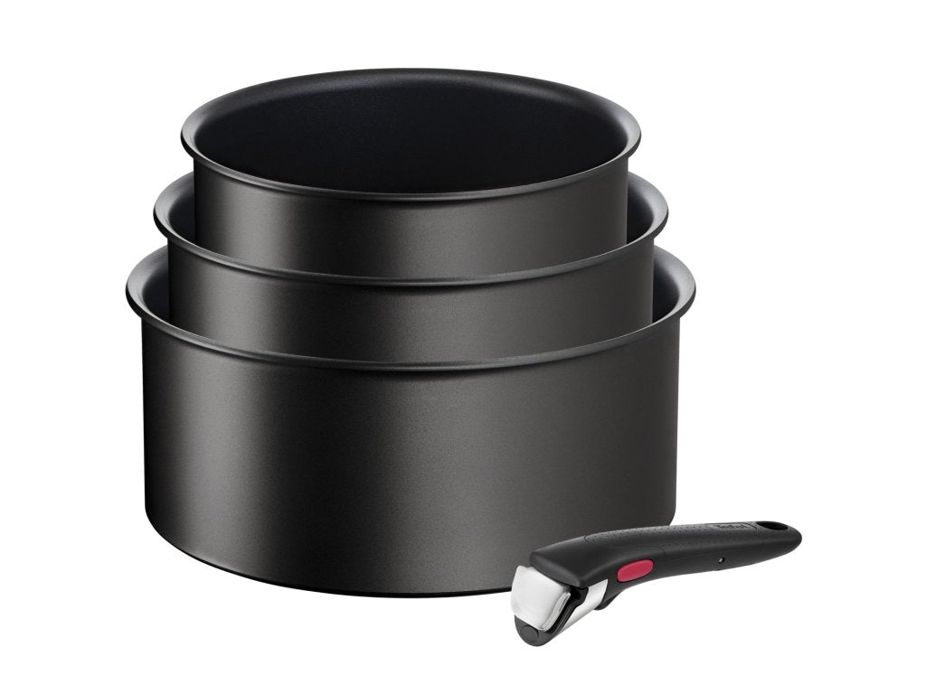 Tefal Kastrullset INGENIO ECO RESIST L3979202, set i 4, svart, aluminium