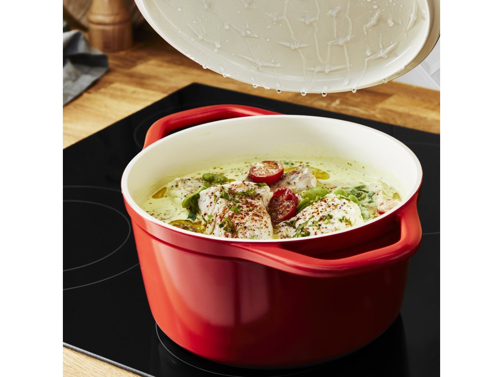 Tefal Gryta AIR E2544455 20 cm, 3,1 l, röd, aluminium