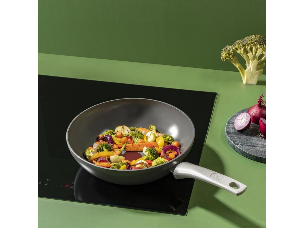 Tefal Wok RENEW ON C4271932 28 cm, grå, aluminium