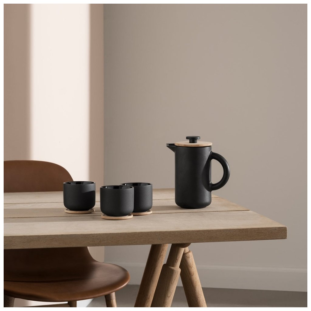 Stelton Mugg med underlägg THEO 200 ml, svart