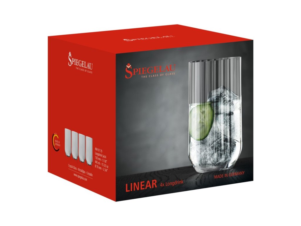 Spiegelau Drinkglas LINEAR 445 ml, set i 4 delar, klart