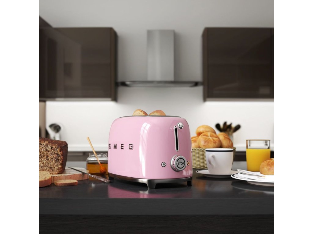 Smeg Brödrost TSF01PKEU, 2 skivor, pastellrosa