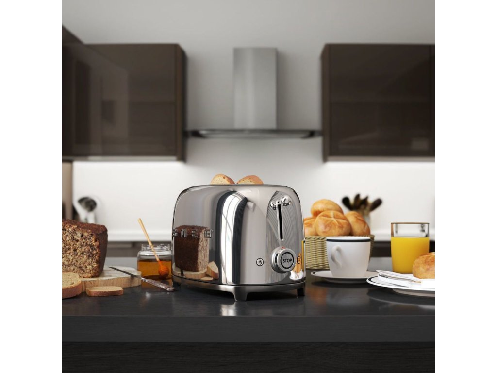 Smeg Brödrost TSF01SSEU, 2 skivor, krom