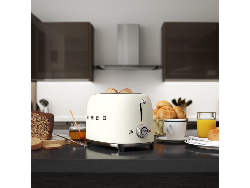 Smeg Brödrost TSF01WHMEU, 2 skivor, matt vit