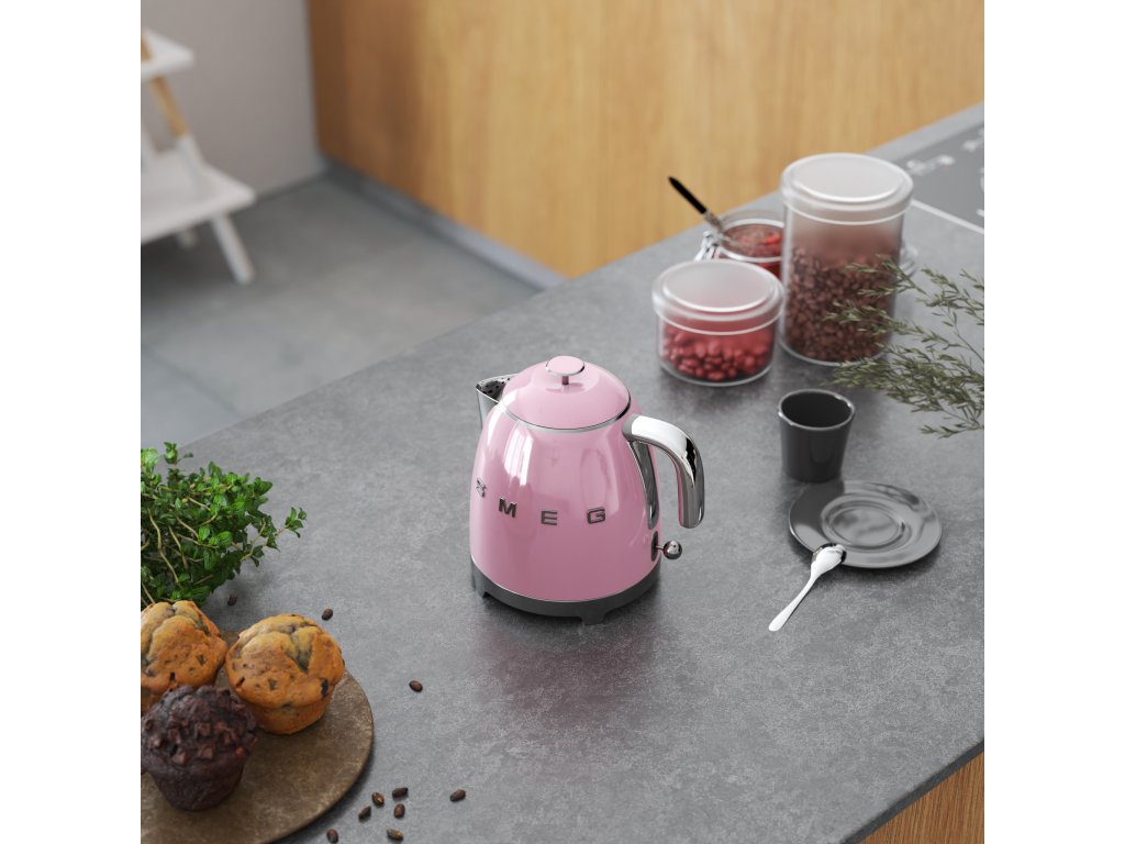 Smeg Elektrisk vattenkokare 50'S STYLE MINI KLF05PKEU, 800 ml, pastellrosa