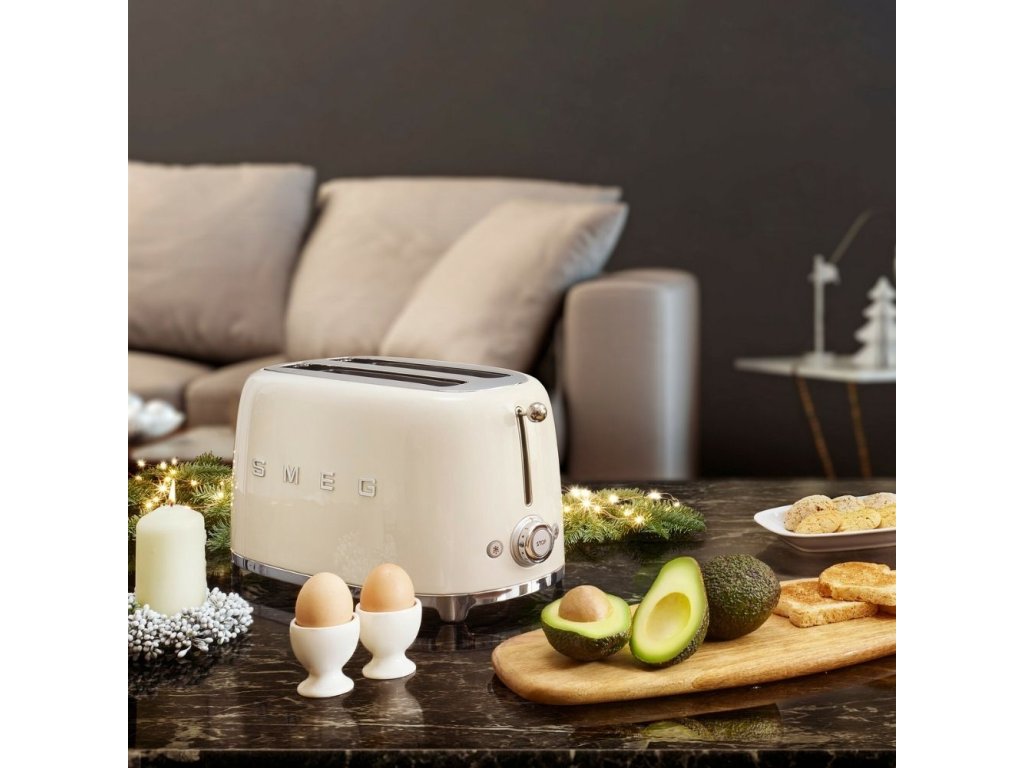 Smeg Brödrost TSF01CREU, 2 skivor, gräddfärgad