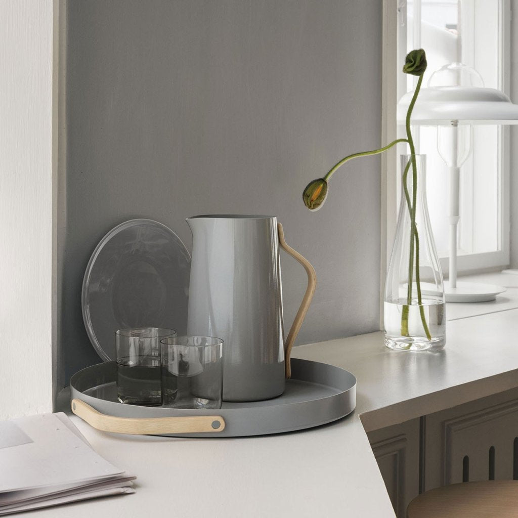 Stelton Serveringsbricka EMMA 41 cm, grå, rostfritt stål