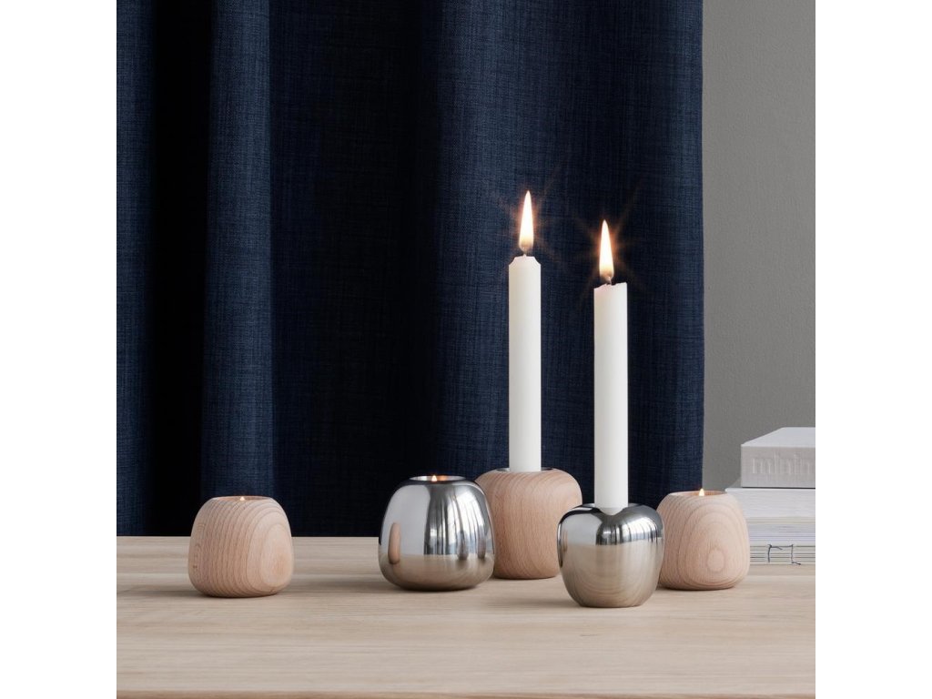 Stelton Värmeljushållare ORA 6,5 cm, silver, rostfritt stål
