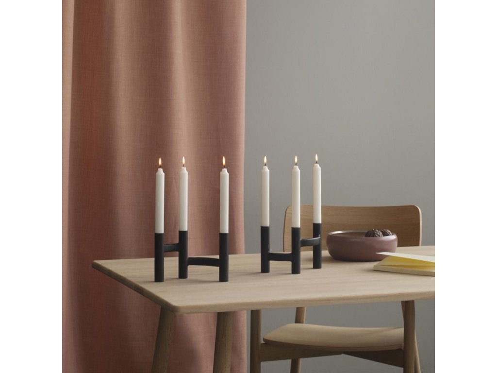 Stelton Middagsljusstake ORA 20 cm, svart, rostfritt stål