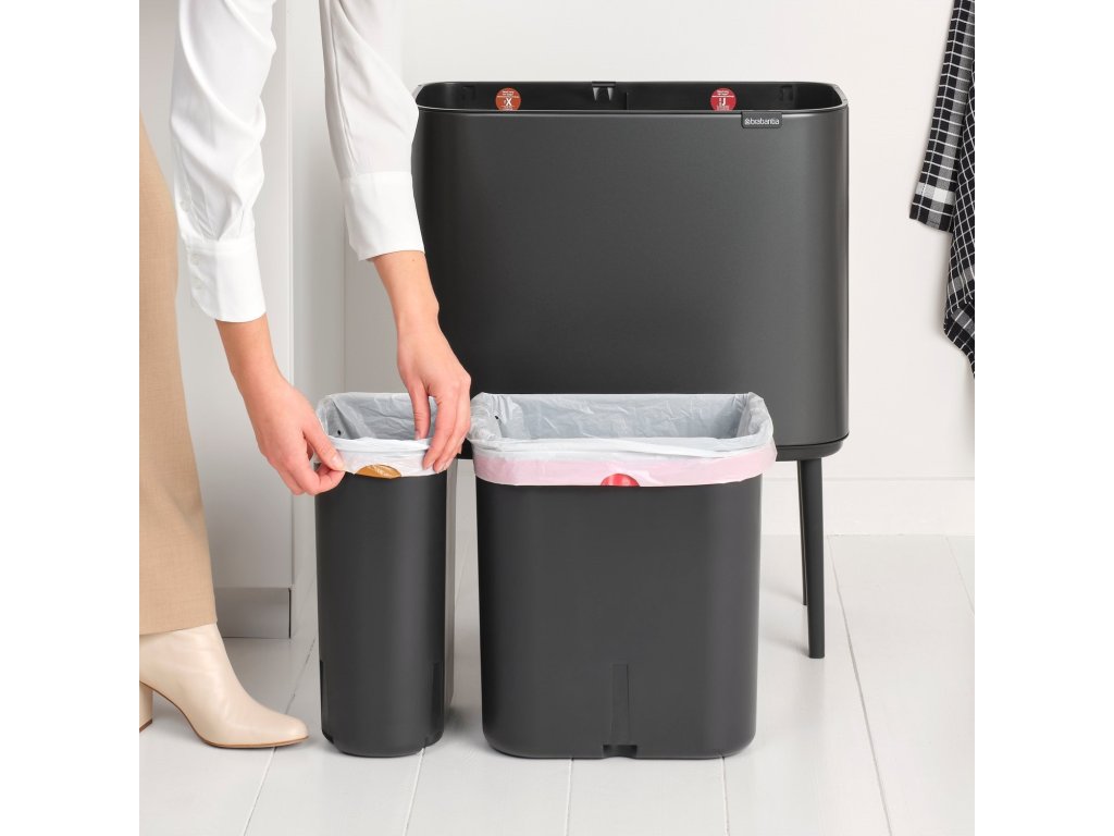 Brabantia Soptunna med trycklock BO TOUCH BIN 11 + 23 l, konfidensgrå, stål