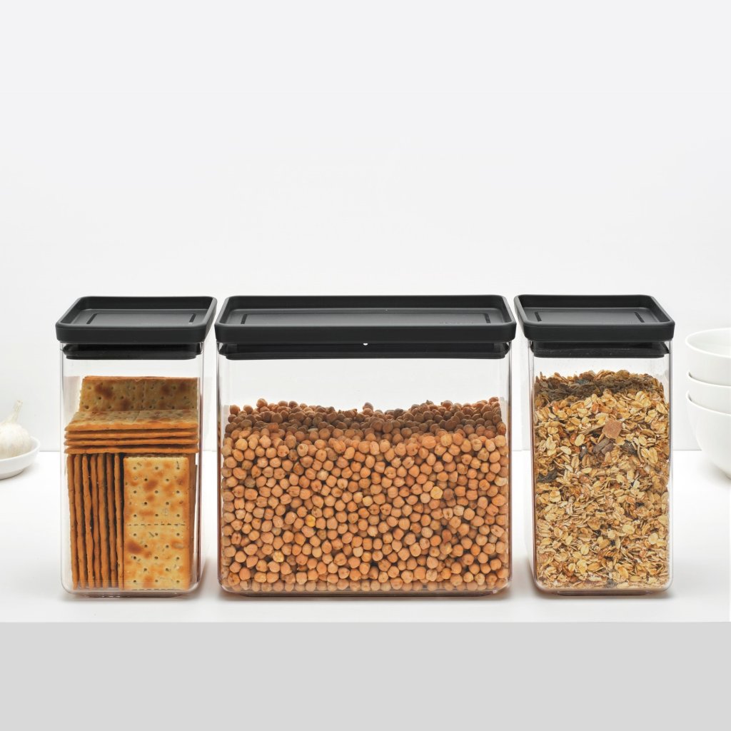 Brabantia Matförvaring TASTY PLUS, set i 3 delar, mörkgrå