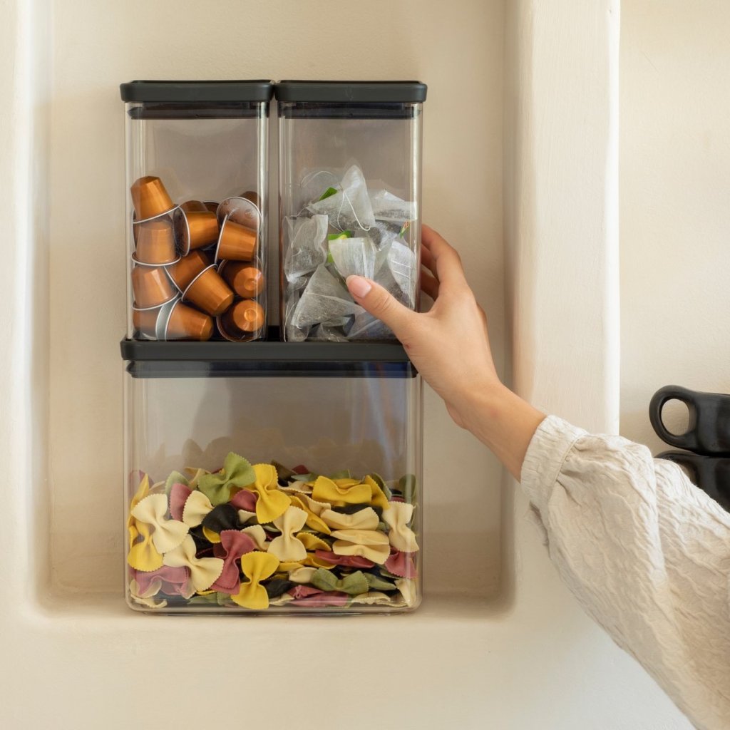 Brabantia Matförvaring TASTY PLUS, set i 3 delar, mörkgrå