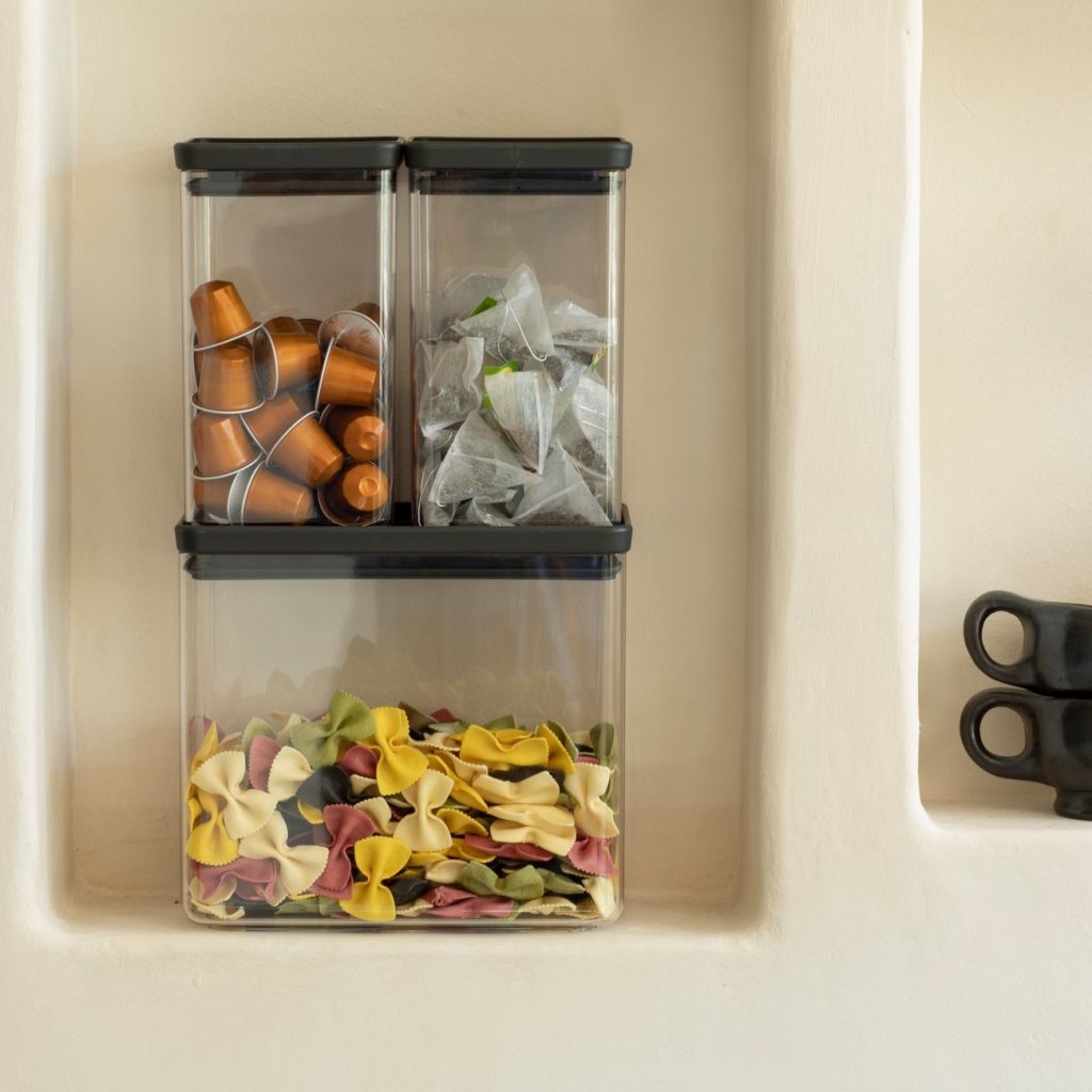Brabantia Matförvaring TASTY PLUS, set i 3 delar, mörkgrå