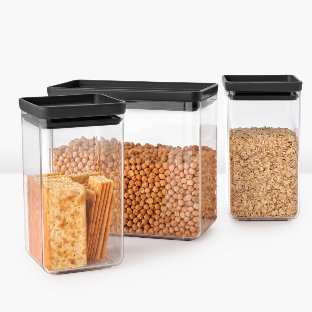 Brabantia Matförvaring TASTY PLUS, set i 3 delar, mörkgrå