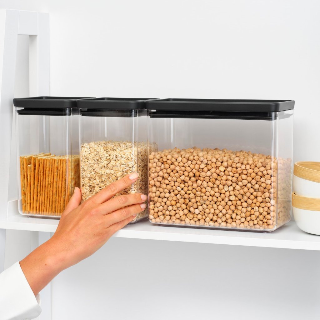 Brabantia Matförvaring TASTY PLUS, set i 3 delar, mörkgrå