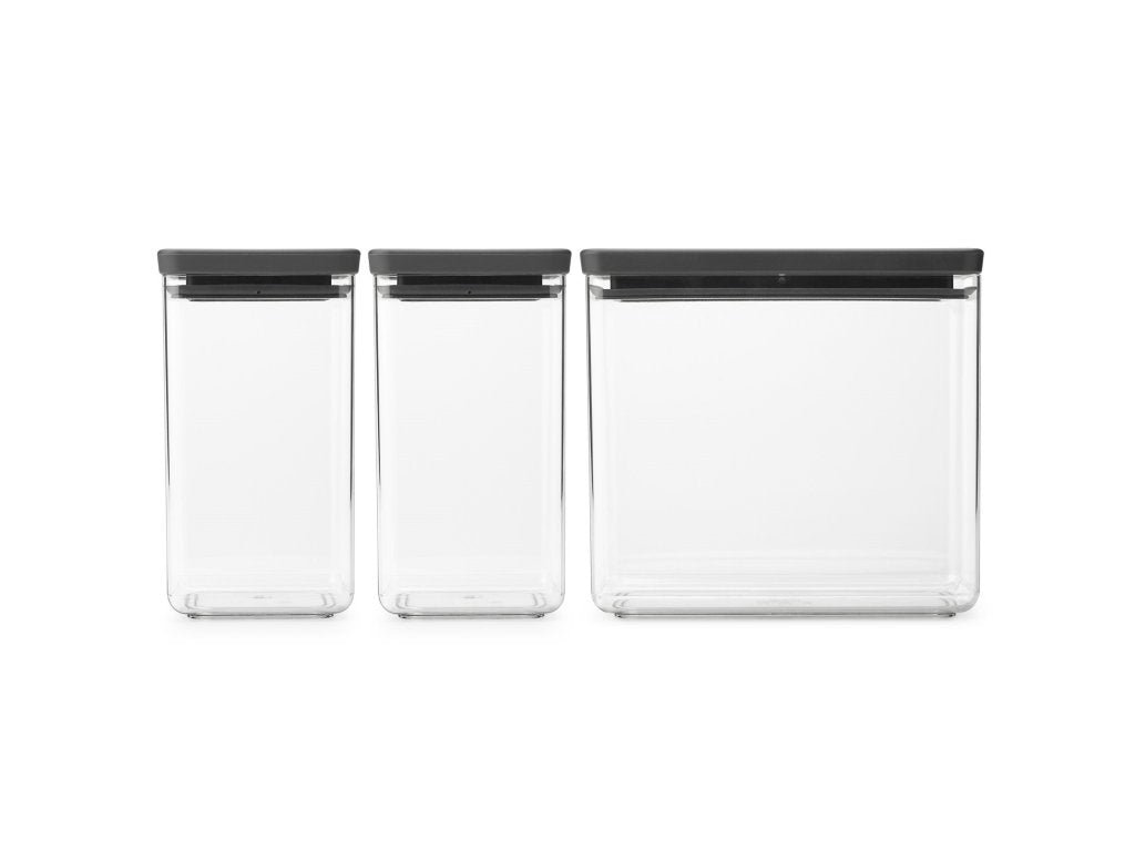 Brabantia Matförvaring TASTY PLUS, set i 3 delar, mörkgrå