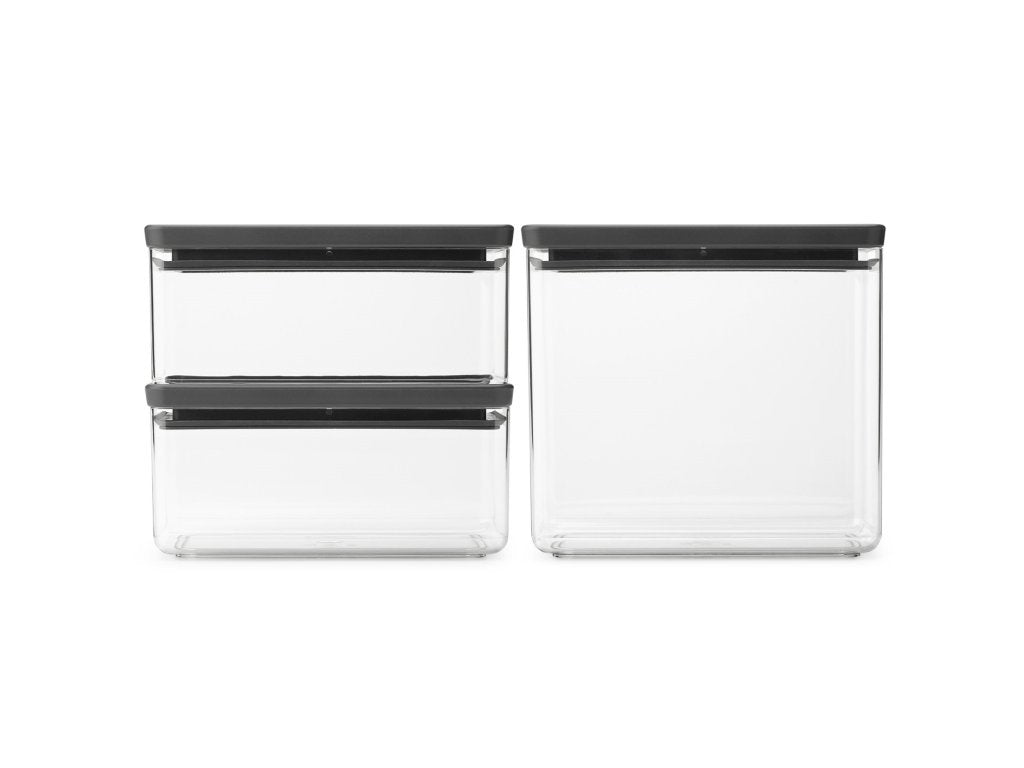 Brabantia Matförvaring TASTY PLUS, set i 3 delar, mörkgrå