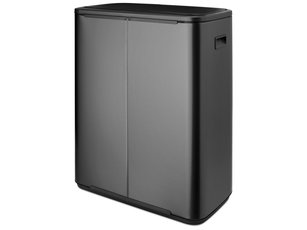 Brabantia Soptunna med trycklock BO TOUCH BIN 2x 30 l, mörk grå, stål