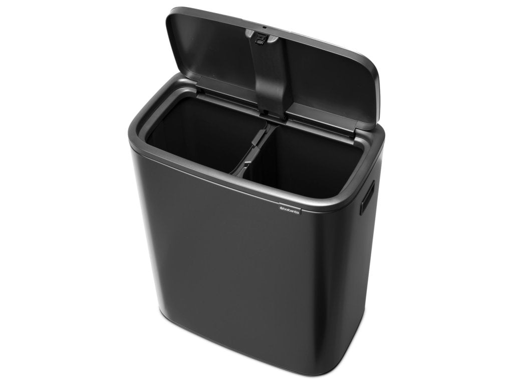 Brabantia Soptunna med trycklock BO TOUCH BIN 2x 30 l, mörk grå, stål